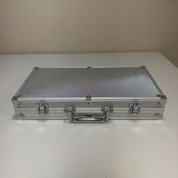 Poker Chip Set Casino Aluminum Case Card Deck Texas Holdem Blackjack Dice Button - Picture 3 of 9